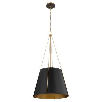 Quorum  Denise 18" Pendant - Matte Black with Aged Brass  862-3-5980