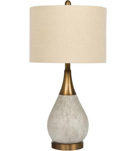 Craftmade 1 Light Concrete/Metal Base Table Lamp in Natural Concrete/Antique Brass 86237