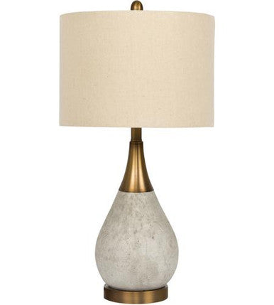 Craftmade 1 Light Concrete/Metal Base Table Lamp in Natural Concrete/Antique Brass 86237