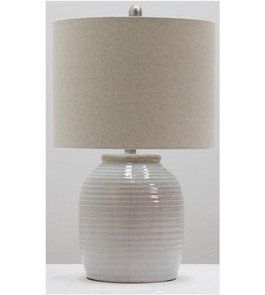 Craftmade Table Lamp in White Ceramic / Brushed Polished Nickel 86258