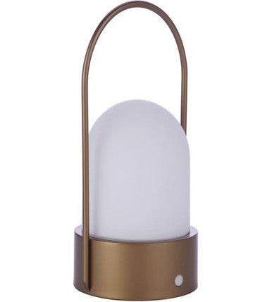 Craftmade Outdoor Rechargeable Dimmable LED Portable Lamp in Satin Brass (Dome Shade) 86276R-LED