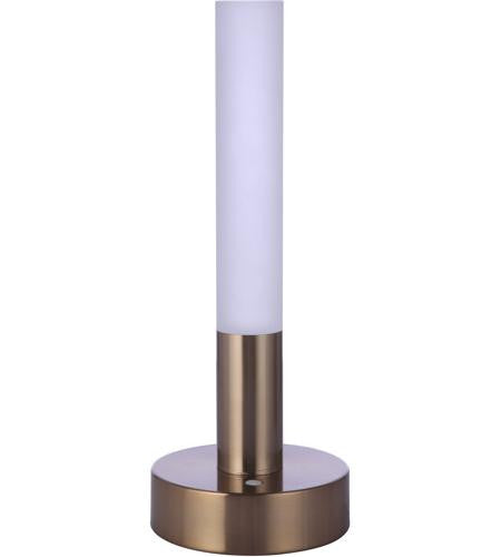 Craftmade Zoltan Rechargeable Dimmable LED Cylinder Portable Lamp with Glass Shade, SB in Satin Brass 86283R-LED