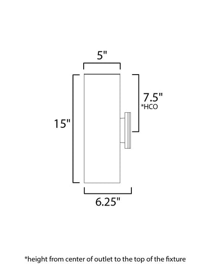 Maxim Outpost 2-Light 15"H LED Outdoor Wall Sconce in Brushed Aluminum 86403AL