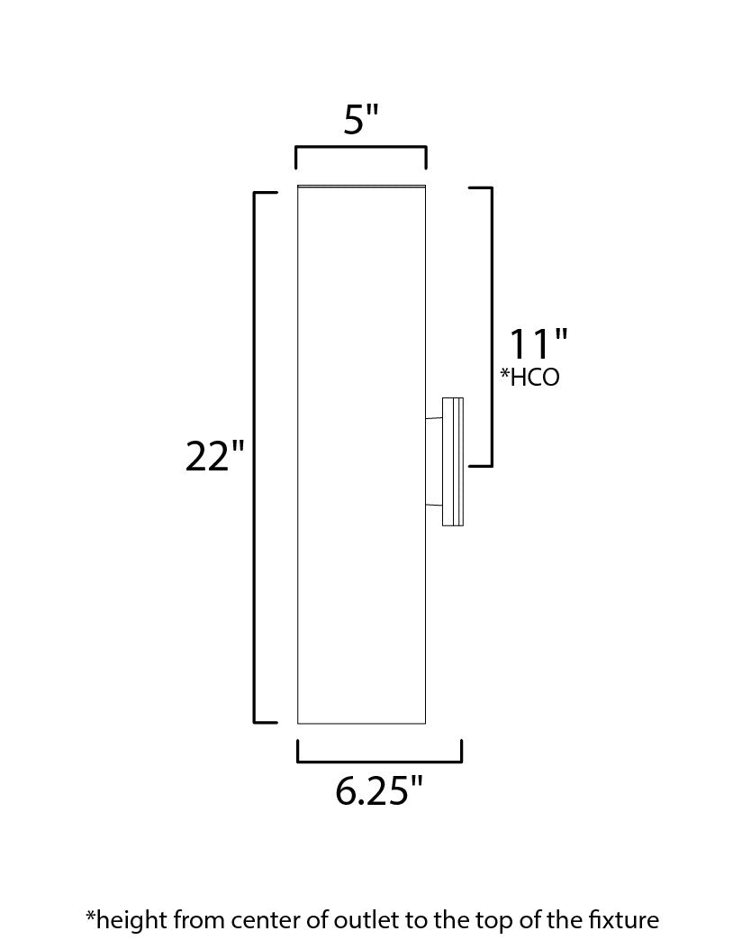 Maxim Outpost 2-Light 22"H LED Outdoor Wall Sconce in Brushed Aluminum 86405AL