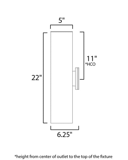 Maxim Outpost 2-Light 22"H LED Outdoor Wall Sconce in Brushed Aluminum 86405AL