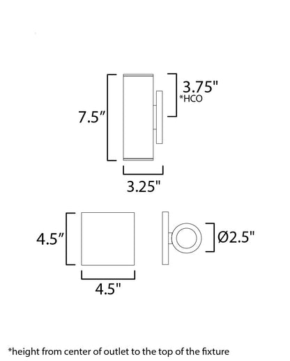 Maxim Calibro 7.5" LED Outdoor Sconce in Black 86431BK