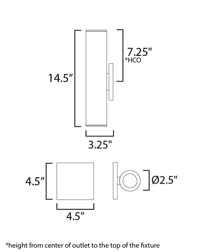 Maxim Calibro 15" LED Outdoor Sconce in Black 86433BK