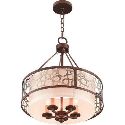 Livex Lighting Avalon Collection 5 Light PBZ Chandelier in Palacial Bronze with Gilded Accents 8675-64