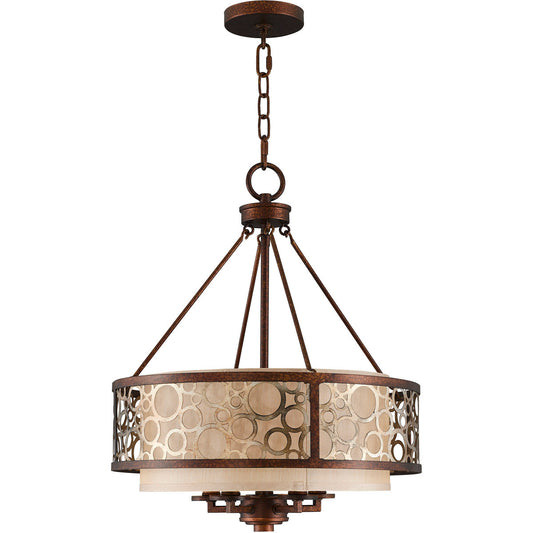 Livex Lighting Avalon Collection 5 Light PBZ Chandelier in Palacial Bronze with Gilded Accents 8675-64