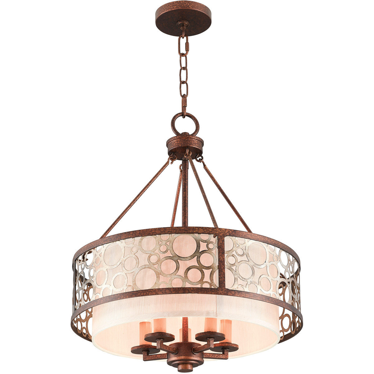 Livex Lighting Avalon Collection 5 Light PBZ Chandelier in Palacial Bronze with Gilded Accents 8675-64