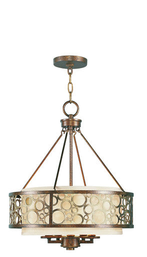 Livex Lighting Avalon Collection 5 Light PBZ Chandelier in Palacial Bronze with Gilded Accents 8675-64