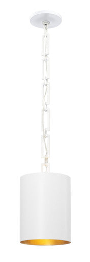 Crystorama Brian Patrick Flynn for Crystorama Alston 1 Light Matte White + Antique Gold Mini Chandelier 8680-MT-GA