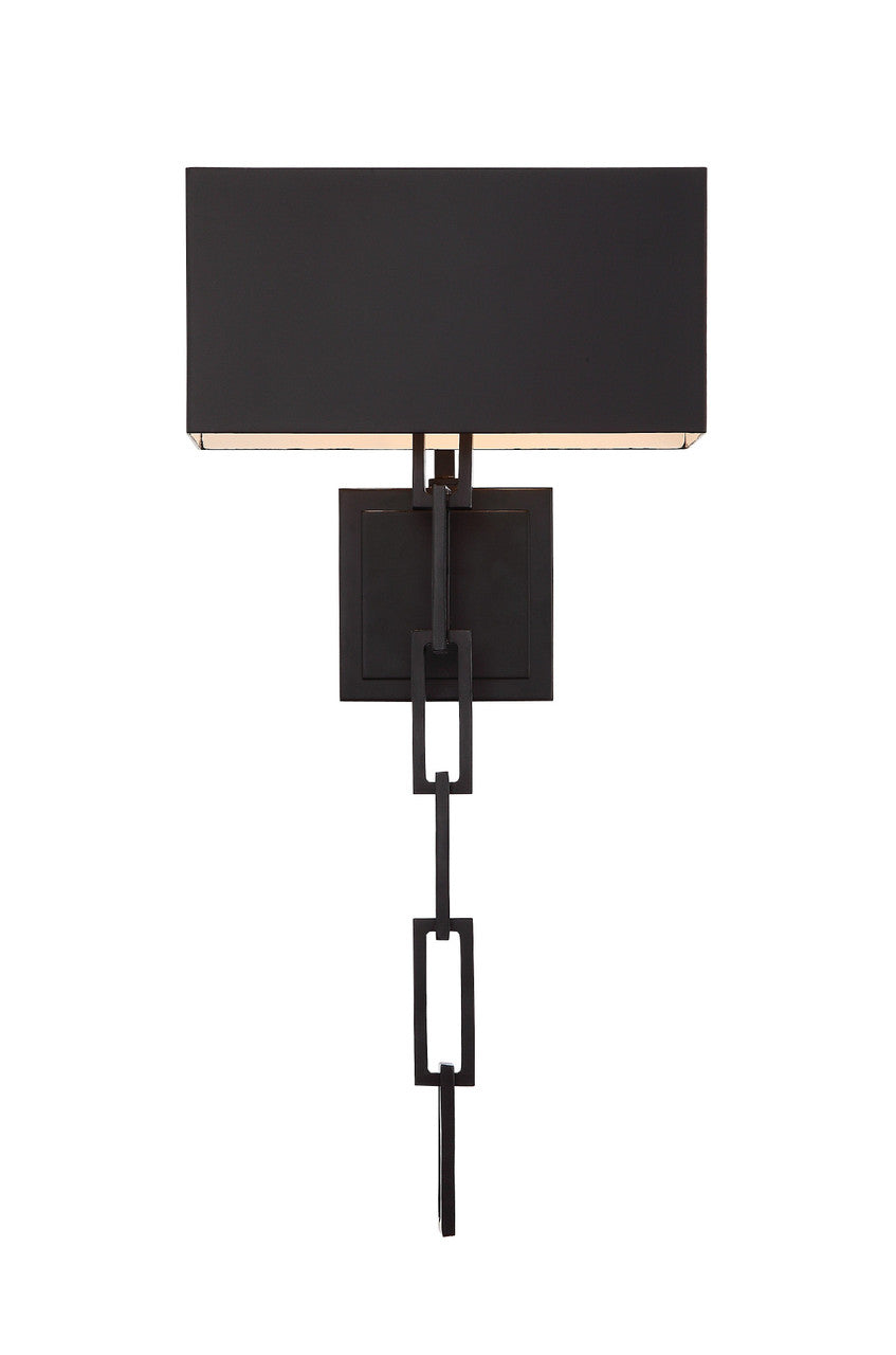 Crystorama Brian Patrick Flynn for Crystorama Alston 2 Light Matte Black + White Wall Mount 8682-MK-WH