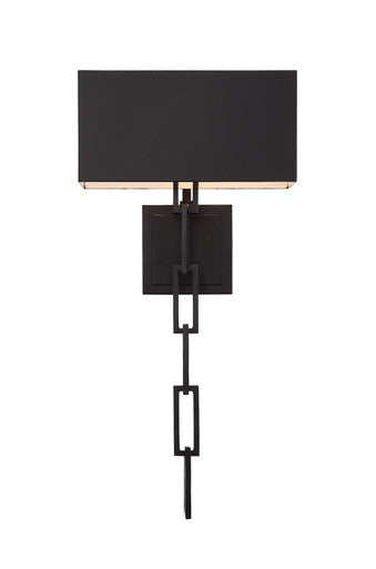 Crystorama Brian Patrick Flynn for Crystorama Alston 2 Light Matte Black + White Wall Mount 8682-MK-WH