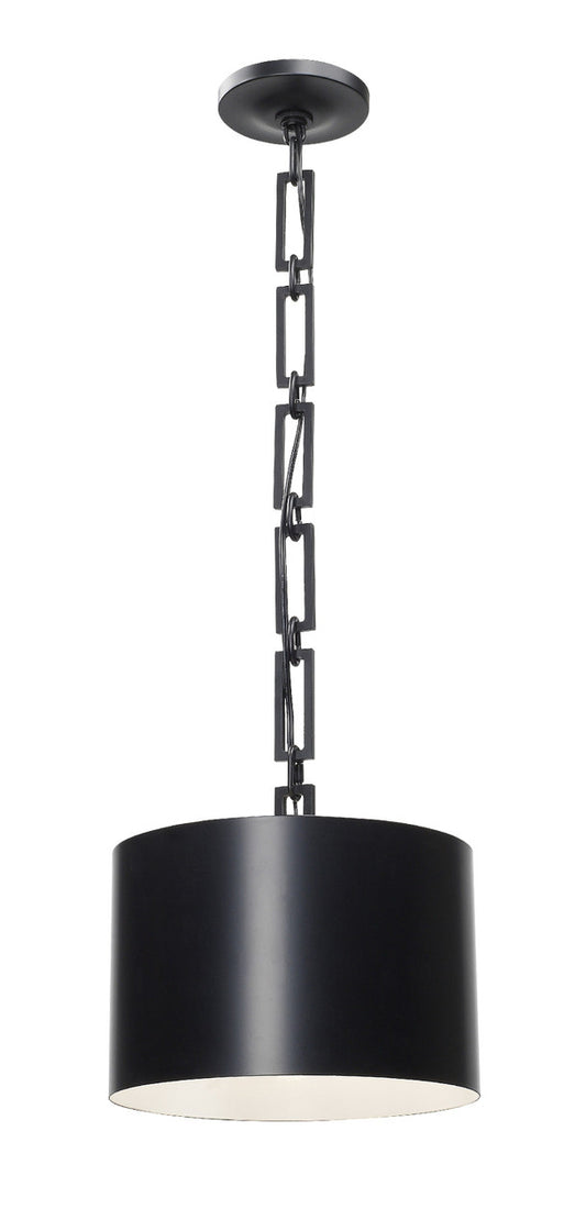 Crystorama Brian Patrick Flynn for Crystorama Alston 1 Light Matte Black + White Mini Chandelier 8683-MK-WH