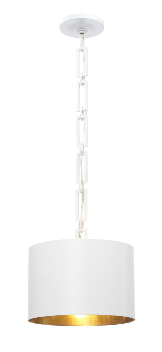 Crystorama Brian Patrick Flynn for Crystorama Alston 1 Light Matte White + Antique Gold Mini Chandelier 8683-MT-GA