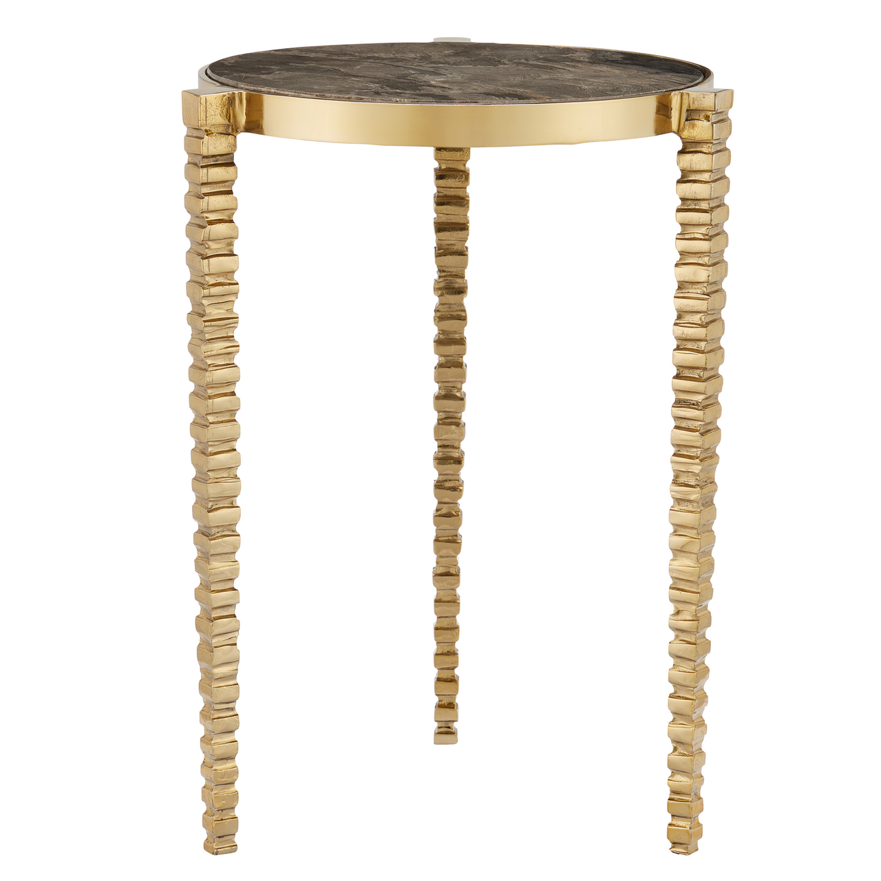 Currey & Co. 18" Corrado Cappuccino Marble Accent Table 4000-0180