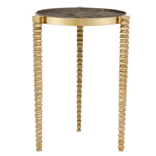 Currey & Co. 18" Corrado Cappuccino Marble Accent Table 4000-0180