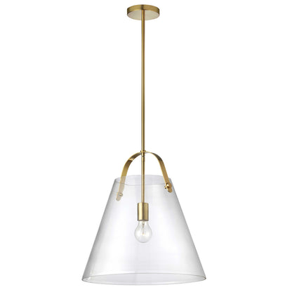 Dainolite 1 Light Incandescent Pendant, Aged Brass w/ Clear Glass 871-171P-AGB