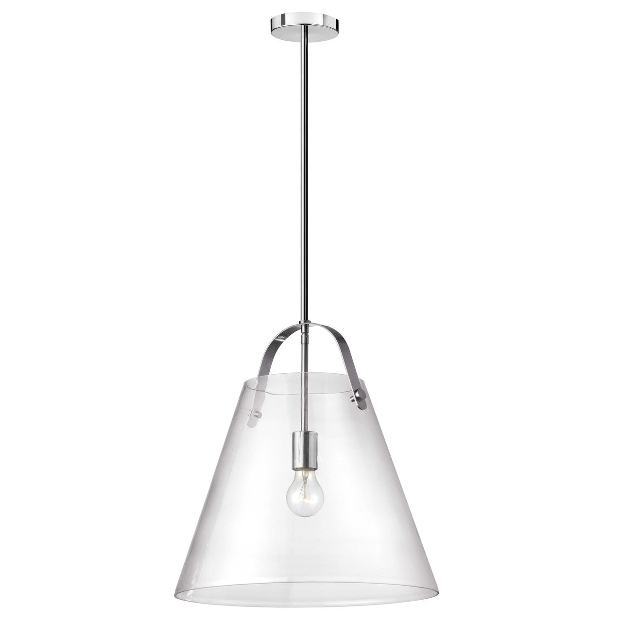 Dainolite 1 Light Incandescent Pendant, Polished Chrome w/ Clear Glass 871-171P-PC