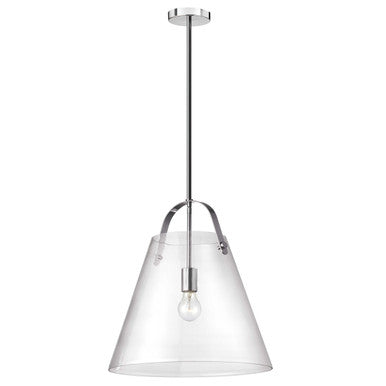 Dainolite 1 Light Incandescent Pendant, Polished Chrome w/ Clear Glass 871-171P-PC