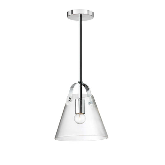 Dainolite 1 Light Incandescent Pendant, Polished Chrome w/ Clear Glass 871-91P-PC