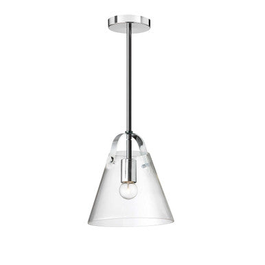 Dainolite 1 Light Incandescent Pendant, Polished Chrome w/ Clear Glass 871-91P-PC