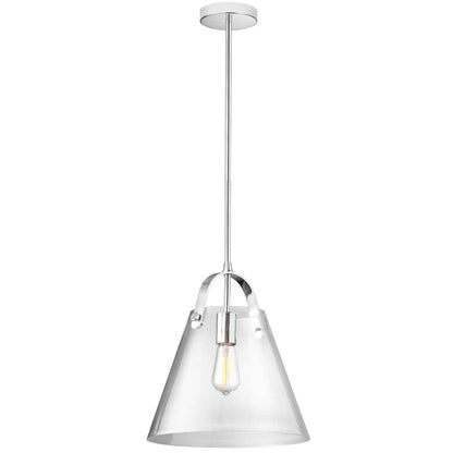 Dainolite 1 Light Incandescent Pendant Polished Chrome Finish with Clear Glass 871P-PC