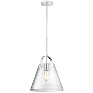 Dainolite 1 Light Incandescent Pendant Polished Chrome Finish with Clear Glass 871P-PC