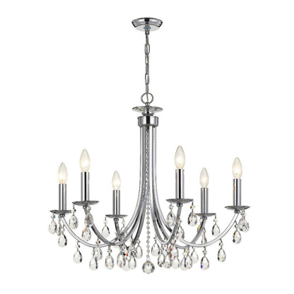 Crystorama Bridgehampton 6 Light Crystal Polished Chrome Chandelier 8826-CH-CL-MWP