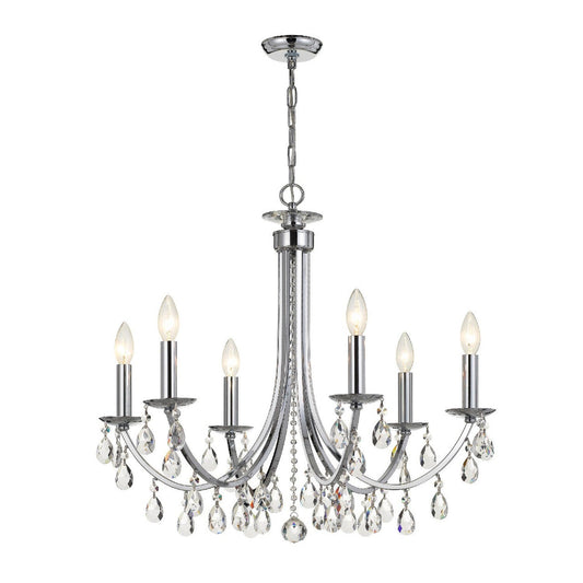 Crystorama Bridgehampton 6 Light Swarovski Strass Crystal Polished Chrome Chandelier 8826-CH-CL-S