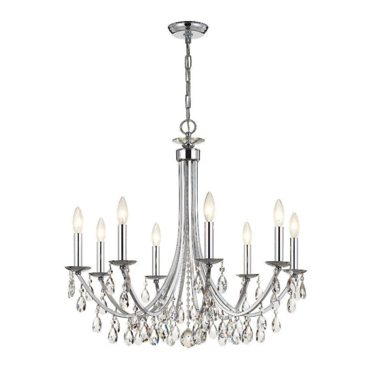 Crystorama Bridgehampton 8 Light Crystal Polished Chrome Chandelier 8828-CH-CL-MWP