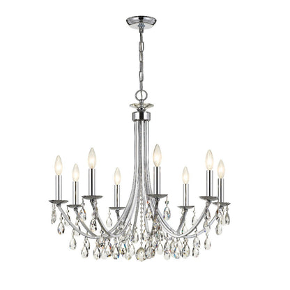 Crystorama Bridgehampton 8 Light Swarovski Strass Crystal Polished Chrome Chandelier 8828-CH-CL-S