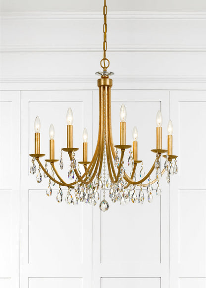 Crystorama Bridgehampton 8 Light Crystal Antique Gold Chandelier 8828-GA-CL-MWP