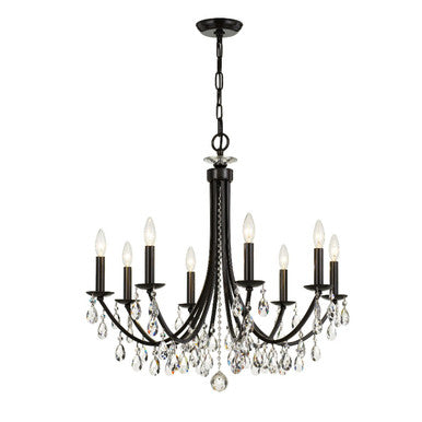 Crystorama Bridgehampton 8 Light Swarovski Strass Crystal Vibrant Bronze Chandelier 8828-VZ-CL-S