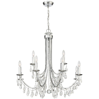 Crystorama Bridgehampton 12 Light Swarovski Strass Crystal Polished Chrome Chandelier 8829-CH-CL-S