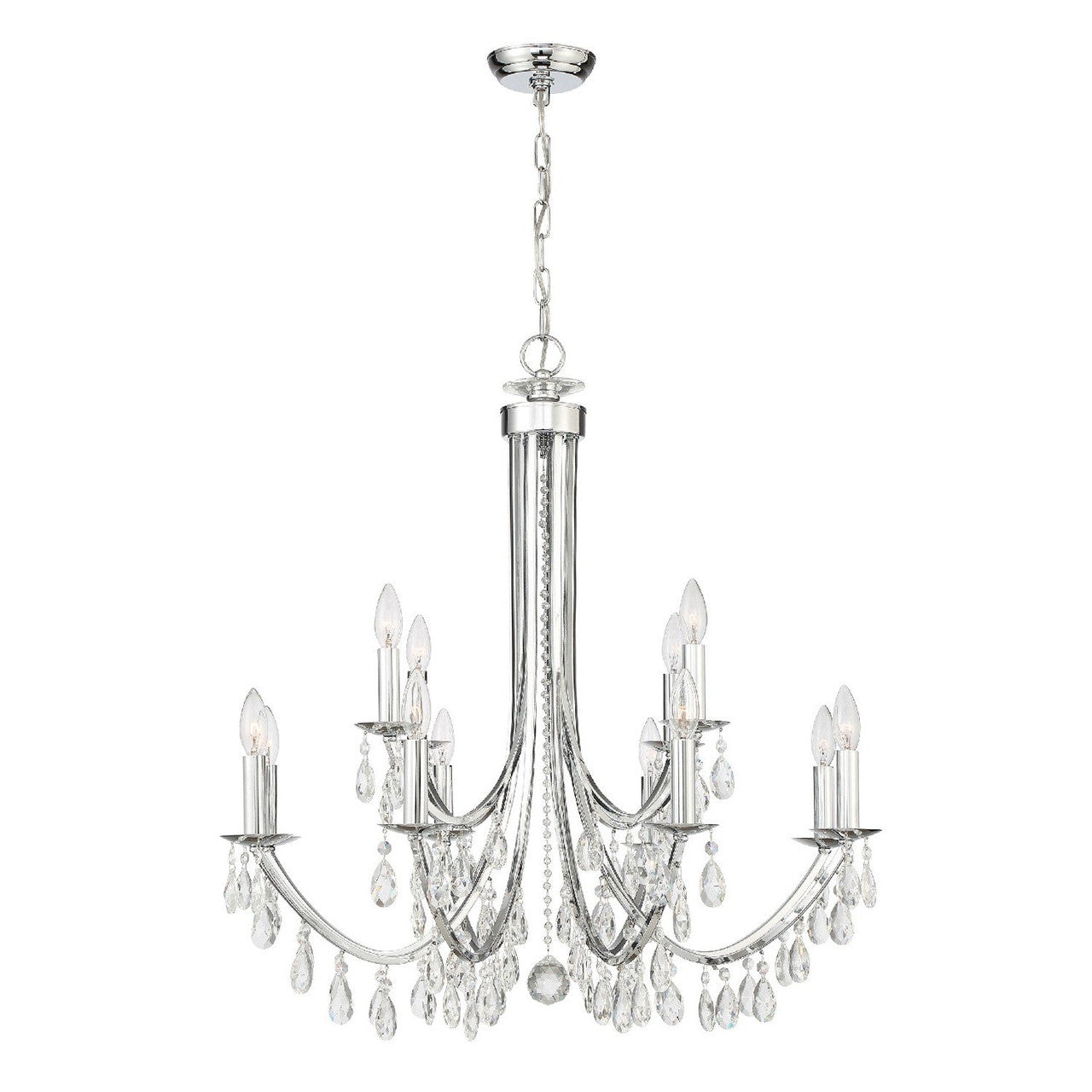 Crystorama Bridgehampton 12 Light Swarovski Strass Crystal Polished Chrome Chandelier 8829-CH-CL-S