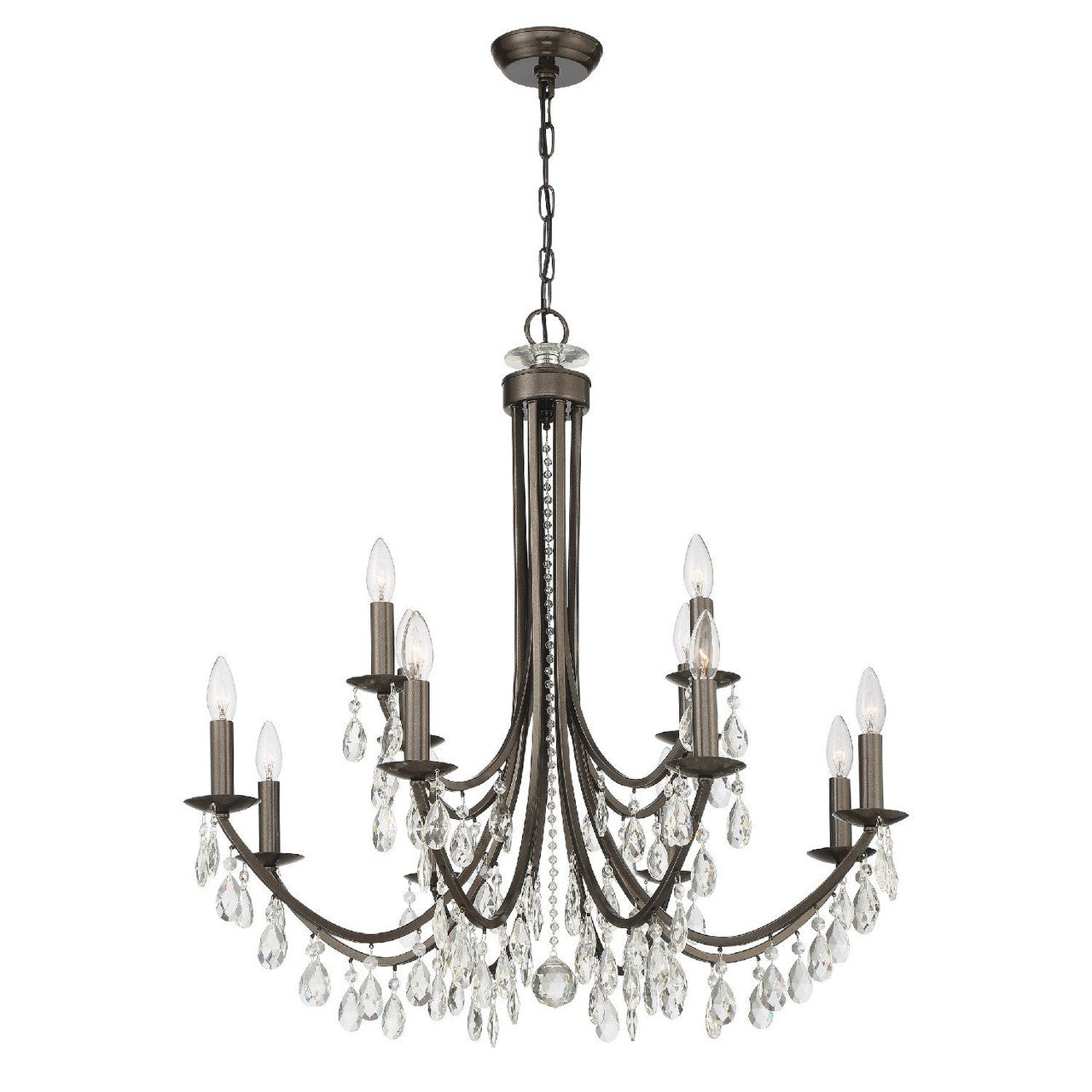 Crystorama Bridgehampton 12 Light Vibrant Bronze Chandelier 8829-VZ-CL-MWP