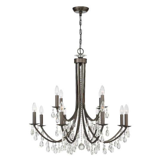 Crystorama Bridgehampton 12 Light Vibrant Bronze Chandelier 8829-VZ-CL-MWP