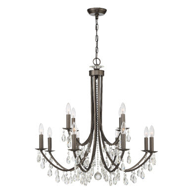 Crystorama Bridgehampton 12 Light Vibrant Bronze Chandelier 8829-VZ-CL-MWP