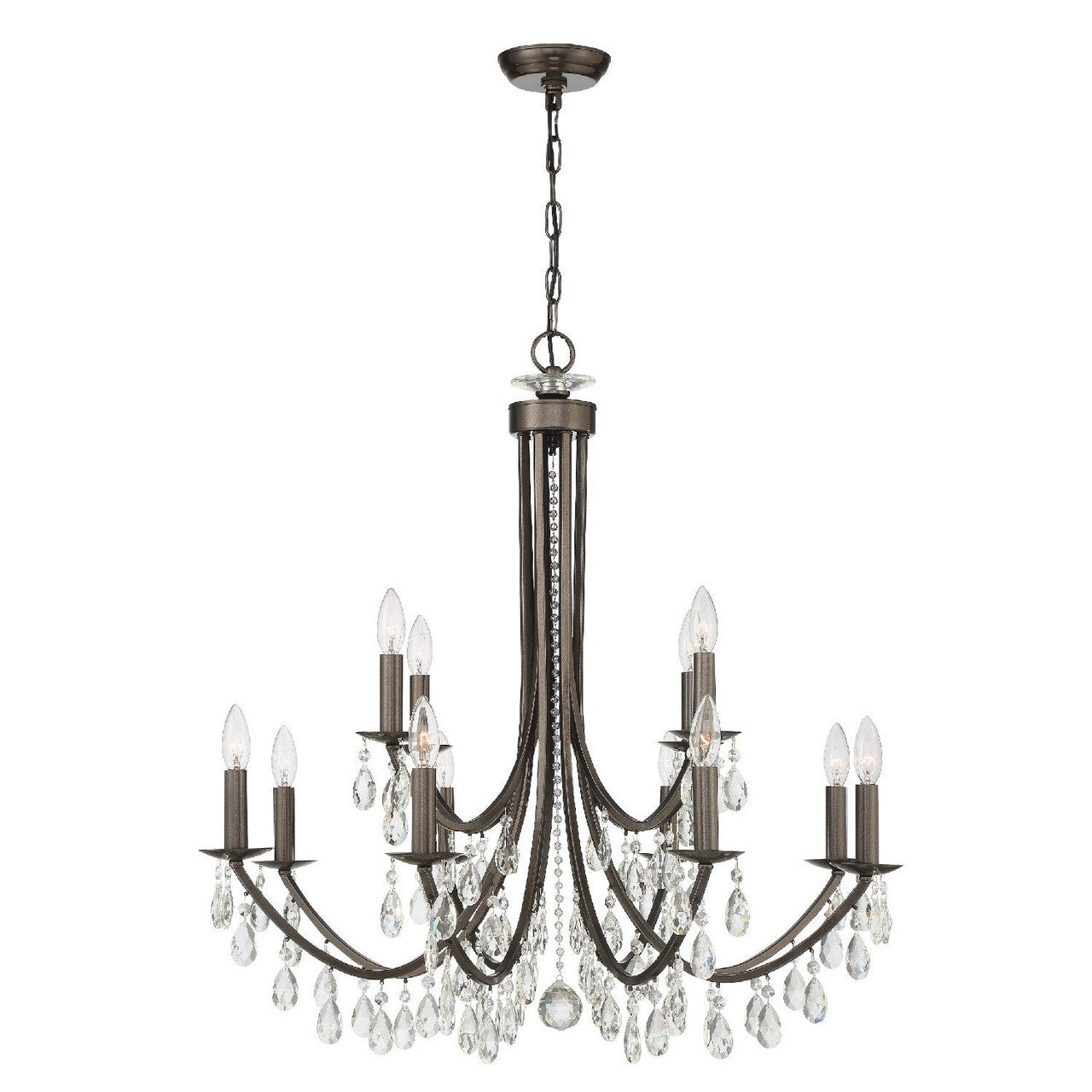 Crystorama Bridgehampton 12 Light Spectra Crystal Vibrant Bronze Chandelier 8829-VZ-CL-SAQ