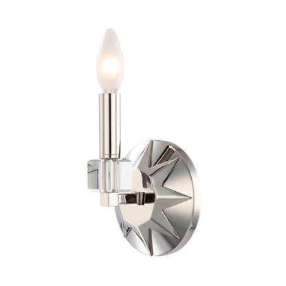 Crystorama Carson 1 Light Polished Nickel Wall Mount 8851-PN