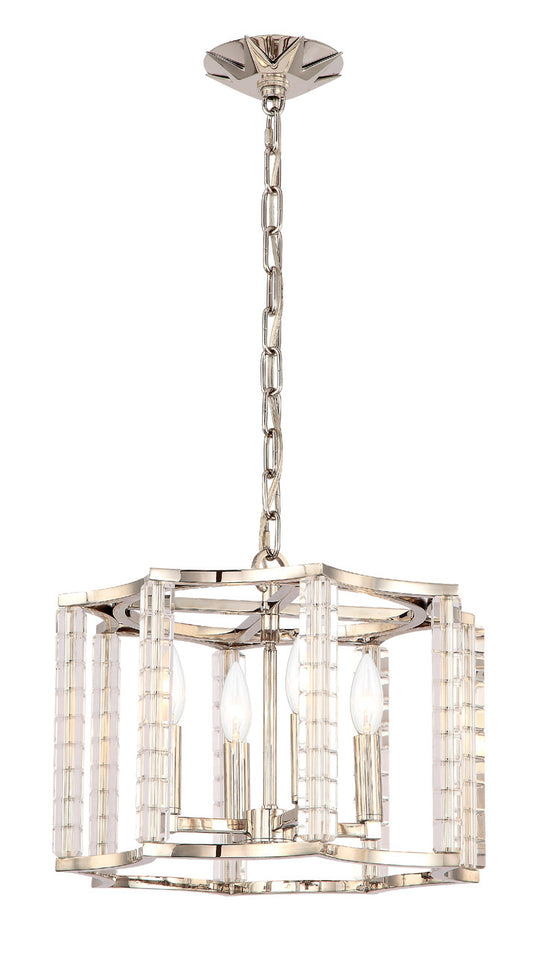 Crystorama Carson 4 Light Polished Nickel Mini Chandelier 8854-PN