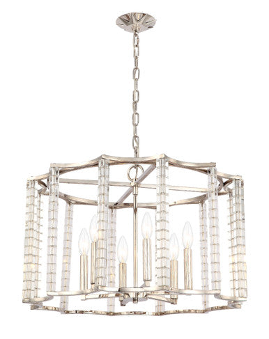 Crystorama Carson 6 Light Polished Nickel Chandelier 8856-PN