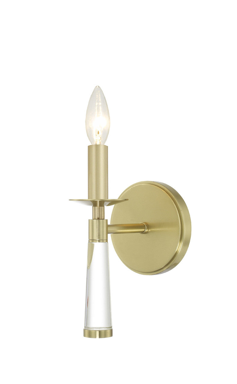 Crystorama Baxter 1 Light Aged Brass Wall Mount 8861-AG