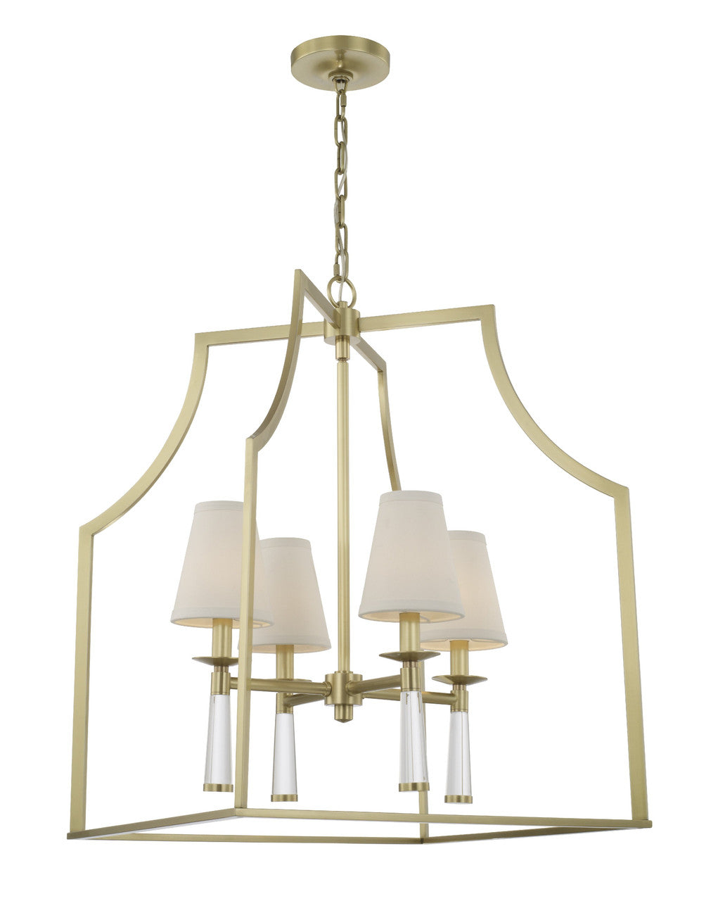 Crystorama Baxter 4 Light Aged Brass Chandelier 8864-AG