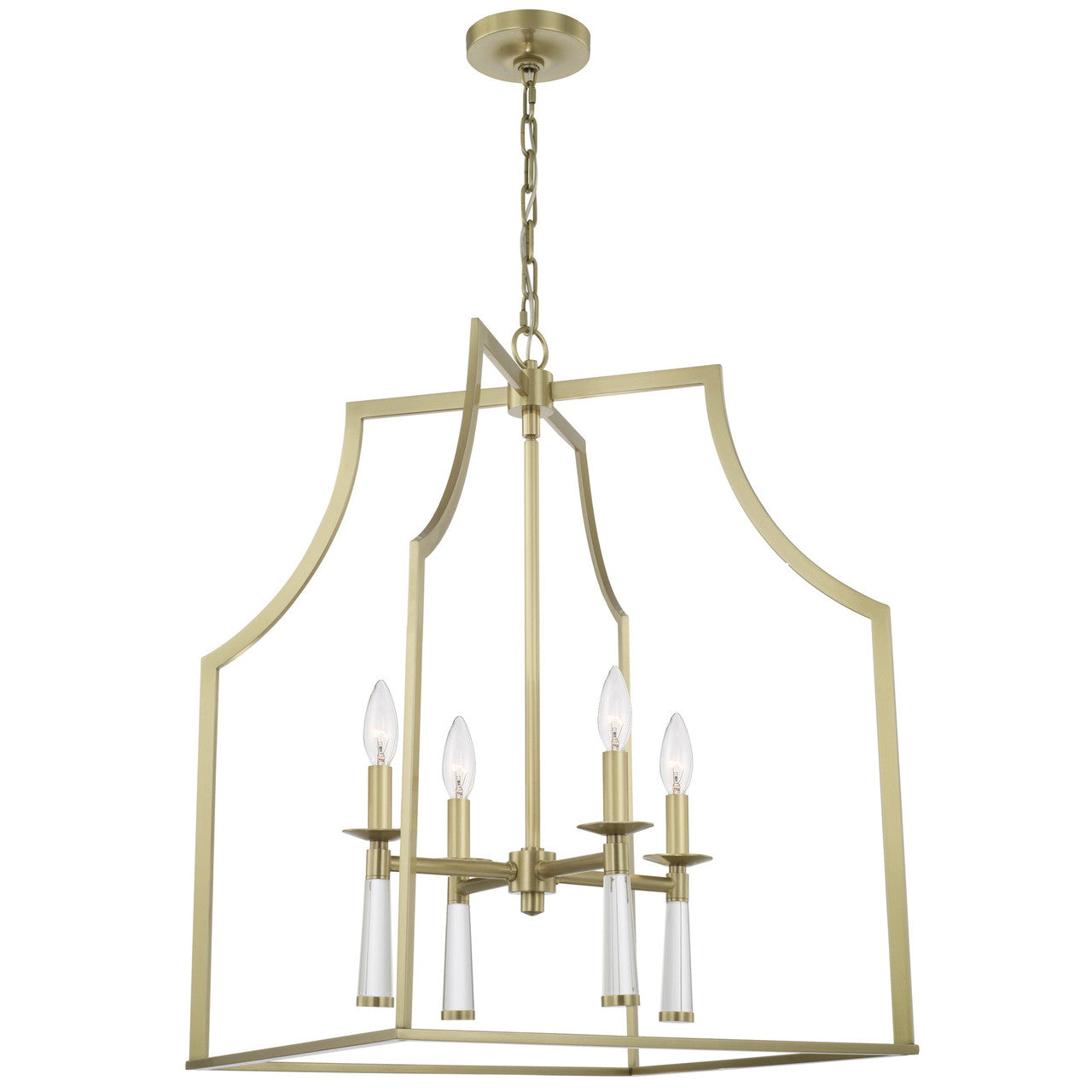 Crystorama Baxter 4 Light Aged Brass Chandelier 8864-AG