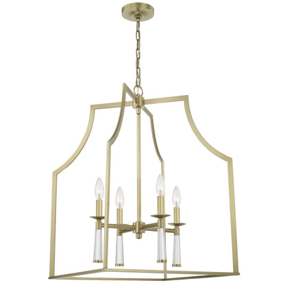 Crystorama Baxter 4 Light Aged Brass Chandelier 8864-AG