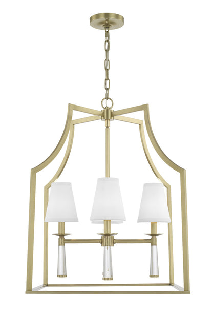 Crystorama Baxter 4 Light Aged Brass Chandelier 8864-AG