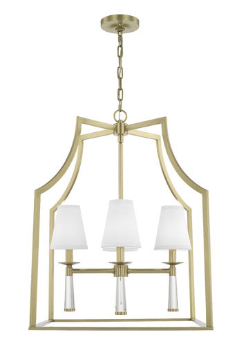 Crystorama Baxter 4 Light Aged Brass Chandelier 8864-AG